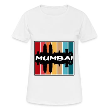 Mumbai Indien Skyline Silhouette Reise Souvenir - Frauen T-Shirt atmungsaktiv - Weiß - Vorne - AI Model Female 172 dark (172cm)