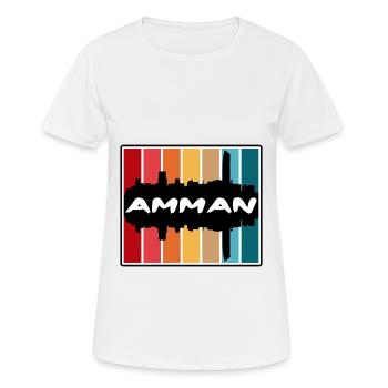 Amman Jordan Skyline Silhouette Travel Souvenir - Women's Breathable T-Shirt - white - Front - AI Model Female 172 dark (172cm)