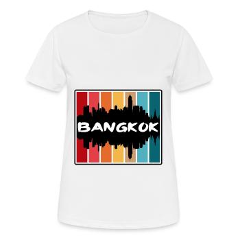 Bangkok Thailand Skyline Silhouette Travel Souveni - Frauen T-Shirt atmungsaktiv - Weiß - Vorne - AI Model Female 172 dark (172cm)