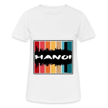 Hanoi Vietnam Skyline Silhouette Souvenir de voyage - T-shirt respirant Femme - blanc - Devant - AI Model Female 172 dark (172cm)