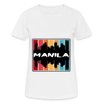 Manila Philippines Skyline Silhouette Travel Souve - Women's Breathable T-Shirt - white - Front - AI Model Female 172 dark (172cm)