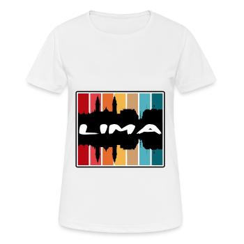Lima Peru Skyline Silhouette Reise Souvenir - Frauen T-Shirt atmungsaktiv - Weiß - Vorne - AI Model Female 172 dark (172cm)