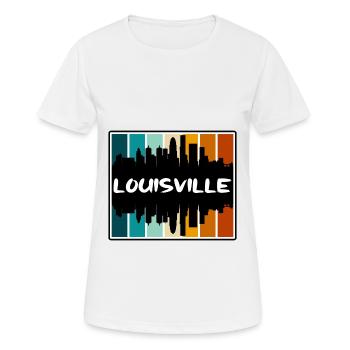 Louisville Kentucky USA Skyline Silhouette Reisen - Frauen T-Shirt atmungsaktiv - Weiß - Vorne - AI Model Female 172 dark (172cm)