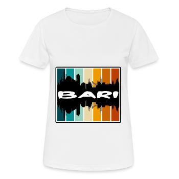 Bari Italy Skyline Silhouette Travel Souvenir - Women's Breathable T-Shirt - white - Front - AI Model Female 172 dark (172cm)