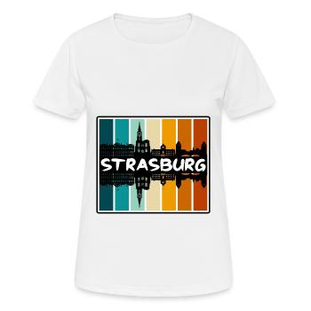 Strasburg Frankreich Skyline Silhouette Travel Souveni - Frauen T-Shirt atmungsaktiv - Weiß - Vorne - AI Model Female 172 dark (172cm)