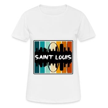 Saint Louis Missouri USA Skyline Silhouette Reisen - Frauen T-Shirt atmungsaktiv - Weiß - Vorne - AI Model Female 172 dark (172cm)