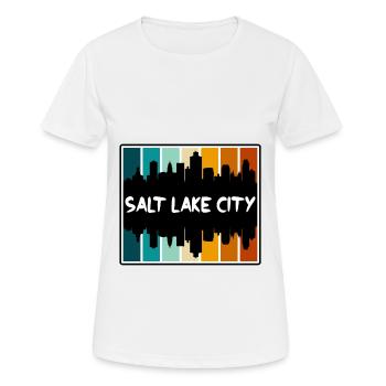 Salt Lake City Utah États-Unis Skyline Silhouette Voyage - T-shirt respirant Femme - blanc - Devant - AI Model Female 172 dark (172cm)