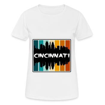 Cincinnati Ohio États-Unis Skyline Silhouette Souv de voyage - T-shirt respirant Femme - blanc - Devant - AI Model Female 172 dark (172cm)