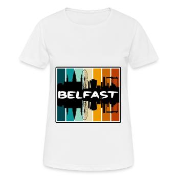 Belfast Irlande du Nord Skyline Silhouette Voyage - T-shirt respirant Femme - blanc - Devant - AI Model Female 172 dark (172cm)