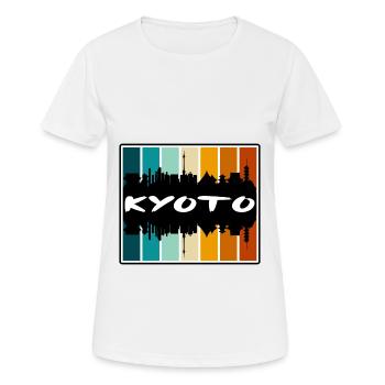 Kyoto Japon Skyline Silhouette Voyage Souvenir - T-shirt respirant Femme - blanc - Devant - AI Model Female 172 dark (172cm)