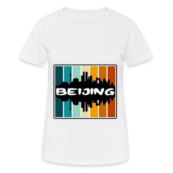 Beijing Chine Skyline Silhouette Voyage Souvenir - T-shirt respirant Femme - blanc - Devant - AI Model Female 172 dark (172cm)