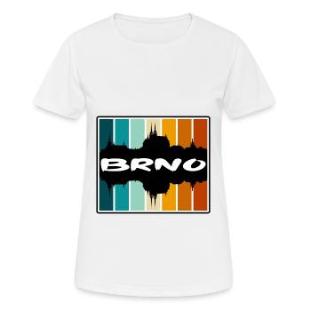 Brünn Tschechien Skyline Silhouette Reise Souvenir - Frauen T-Shirt atmungsaktiv - Weiß - Vorne - AI Model Female 172 dark (172cm)