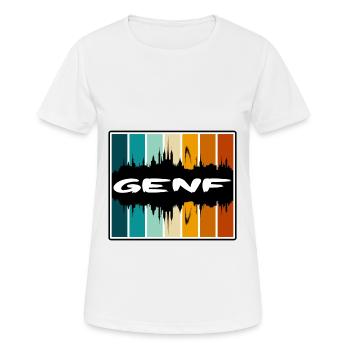 Genf Schweiz Skyline Silhouette Travel Souveni - Frauen T-Shirt atmungsaktiv - Weiß - Vorne - AI Model Female 172 dark (172cm)