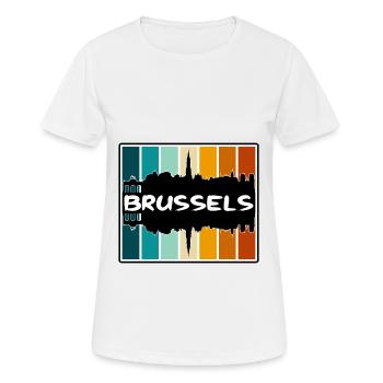 Brüssel Belgien Skyline Silhouette Travel Souveni - Frauen T-Shirt atmungsaktiv - Weiß - Vorne - AI Model Female 172 dark (172cm)