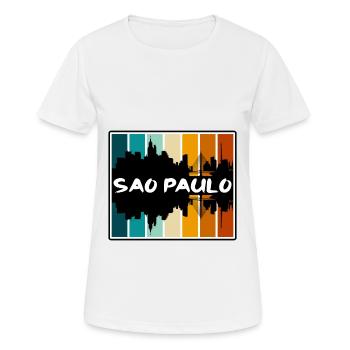 Sao Paulo Brazil Skyline Silhouette Travel Souveni - Women's Breathable T-Shirt - white - Front - AI Model Female 172 dark (172cm)