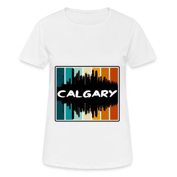 Calgary Kanada Skyline Silhouette Reise Souvenir - Frauen T-Shirt atmungsaktiv - Weiß - Vorne - AI Model Female 172 dark (172cm)