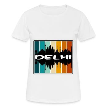 Delhi Inde Skyline Silhouette Souvenir de voyage - T-shirt respirant Femme - blanc - Devant - AI Model Female 172 dark (172cm)
