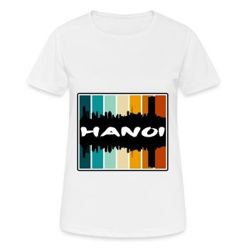 Hanoi Vietnam Skyline Silhouette Souvenir de voyage - T-shirt respirant Femme - blanc - Devant - AI Model Female 172 dark (172cm)