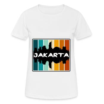 Jakarta Indonesien Skyline Silhouette Travel Souven - Frauen T-Shirt atmungsaktiv - Weiß - Vorne - AI Model Female 172 dark (172cm)