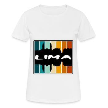 Lima Peru Skyline Silhouette Reise Souvenir - Frauen T-Shirt atmungsaktiv - Weiß - Vorne - AI Model Female 172 dark (172cm)