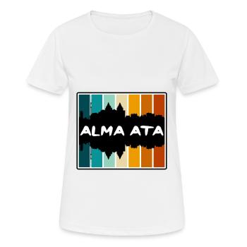Alma Ata Kasachstan Skyline Silhouette Reise Souv - Frauen T-Shirt atmungsaktiv - Weiß - Vorne - AI Model Female 172 dark (172cm)