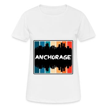 Anchorage Alaska États-Unis Skyline Silhouette Voyage Sou - T-shirt respirant Femme - blanc - Devant - AI Model Female 172 dark (172cm)
