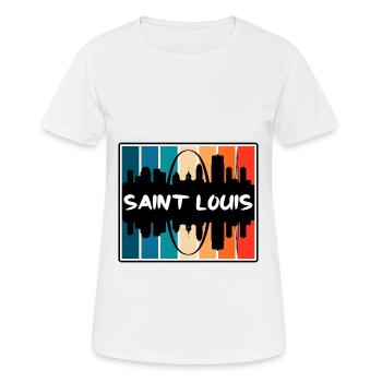 Saint Louis Missouri USA Skyline Silhouette Reisen - Frauen T-Shirt atmungsaktiv - Weiß - Vorne - AI Model Female 172 dark (172cm)