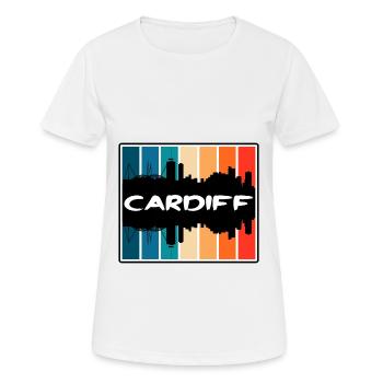 Cardiff Wales Skyline Silhouette Reisesouvenir - Frauen T-Shirt atmungsaktiv - Weiß - Vorne - AI Model Female 172 dark (172cm)