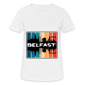 Belfast Nordirland Skyline Silhouette Reisen - Frauen T-Shirt atmungsaktiv - Weiß - Vorne - AI Model Female 172 dark (172cm)