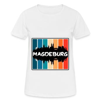 Magdebourg Allemagne Skyline Silhouette Travel Souven - T-shirt respirant Femme - blanc - Devant - AI Model Female 172 dark (172cm)