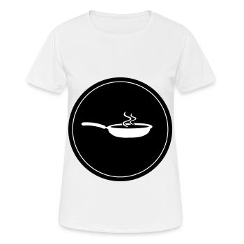 Pfanne Koch - Frauen T-Shirt atmungsaktiv - Weiß - Vorne - AI Model Female 172 dark (172cm)
