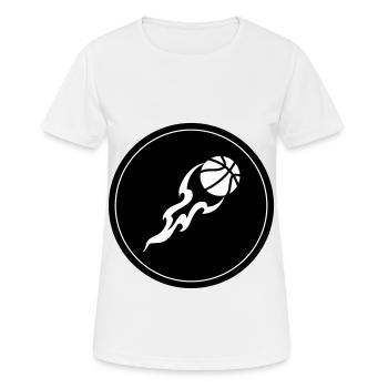 Basketball flame - Women's Breathable T-Shirt - white - Front - AI Model Female 172 dark (172cm)