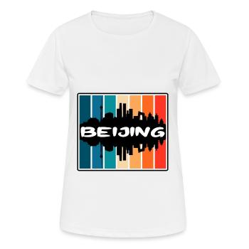 Beijing Chine Skyline Silhouette Voyage Souvenir - T-shirt respirant Femme - blanc - Devant - AI Model Female 172 dark (172cm)