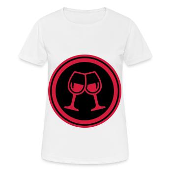 Wine glasses - Women's Breathable T-Shirt - white - Front - AI Model Female 172 dark (172cm)