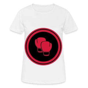 Boxhandschuhe - Frauen T-Shirt atmungsaktiv - Weiß - Vorne - AI Model Female 172 dark (172cm)
