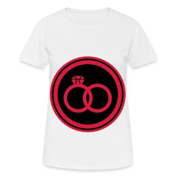 Anneaux de mariage Bague de mariage - T-shirt respirant Femme - blanc - Devant - AI Model Female 172 dark (172cm)