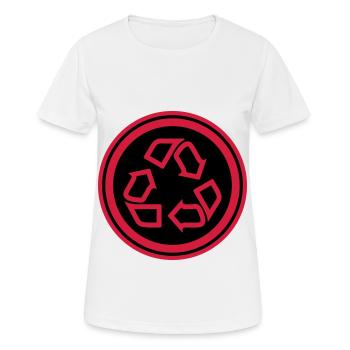 Symbole de recyclage - T-shirt respirant Femme - blanc - Devant - AI Model Female 172 dark (172cm)