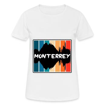Monterrey Mexiko Skyline Silhouette Reise Souveni - Frauen T-Shirt atmungsaktiv - Weiß - Vorne - AI Model Female 172 dark (172cm)