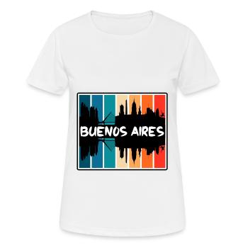 Buenos Aires Argentina Skyline Silhouette Travel S - Women's Breathable T-Shirt - white - Front - AI Model Female 172 dark (172cm)