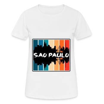 Sao Paulo Brazil Skyline Silhouette Travel Souveni - Women's Breathable T-Shirt - white - Front - AI Model Female 172 dark (172cm)