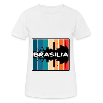 Brasilia Brésil Skyline Silhouette Souvenir de voyage - T-shirt respirant Femme - blanc - Devant - AI Model Female 172 dark (172cm)