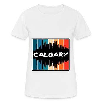 Calgary Kanada Skyline Silhouette Reise Souvenir - Frauen T-Shirt atmungsaktiv - Weiß - Vorne - AI Model Female 172 dark (172cm)