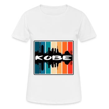 Kobe Japan Skyline Silhouette Travel Souvenir - Women's Breathable T-Shirt - white - Front - AI Model Female 172 dark (172cm)