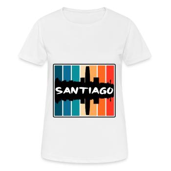 Santiago Chile Skyline Silhouette Reise Souvenir - Frauen T-Shirt atmungsaktiv - Weiß - Vorne - AI Model Female 172 dark (172cm)