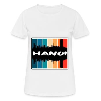 Hanoi Vietnam Skyline Silhouette Souvenir de voyage - T-shirt respirant Femme - blanc - Devant - AI Model Female 172 dark (172cm)