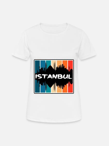 Istanbul Türkei Skyline Silhouette Reise Souvenir - Frauen T-Shirt atmungsaktiv - Weiß