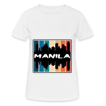 Manila Philippines Skyline Silhouette Travel Souve - Women's Breathable T-Shirt - white - Front - AI Model Female 172 dark (172cm)