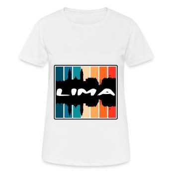 Lima Peru Skyline Silhouette Reise Souvenir - Frauen T-Shirt atmungsaktiv - Weiß - Vorne - AI Model Female 172 dark (172cm)