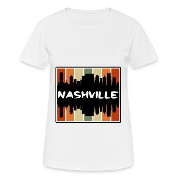 Nashville Tennessee États-Unis Skyline Silhouette Voyage - T-shirt respirant Femme - blanc - Devant - AI Model Female 172 dark (172cm)