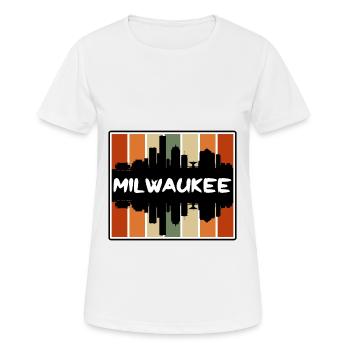 Milwaukee Wisconsin USA Skyline Silhouette Reisen - Frauen T-Shirt atmungsaktiv - Weiß - Vorne - AI Model Female 172 dark (172cm)